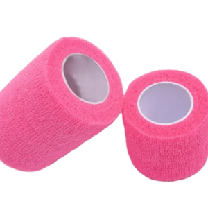 Pink Elastic Compression Wrap Adhesive Non Woven Latex cohesive bandage